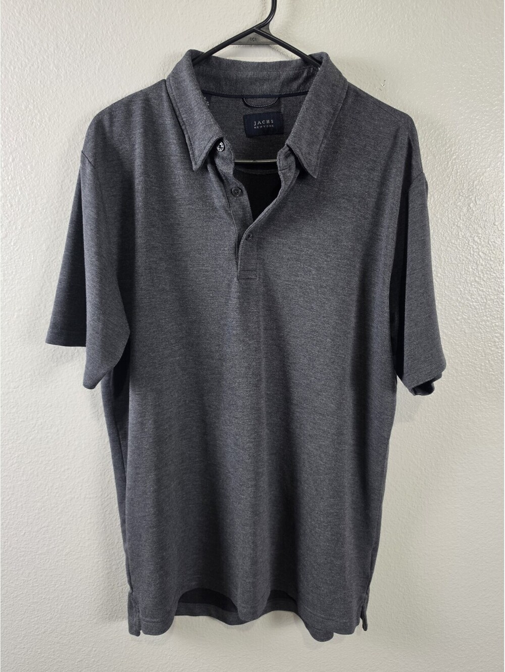 Jachs NY Men's Short Sleeve Polo Grey Large